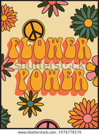Foto stock: Hippie Hand Drawn Vector Doodles Illustration Hippy Poster Design