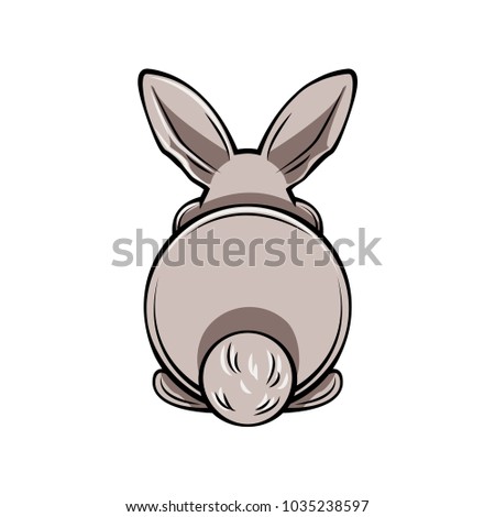 Foto stock: Ass Isolated Backside On White Background Bottom Vector Illust