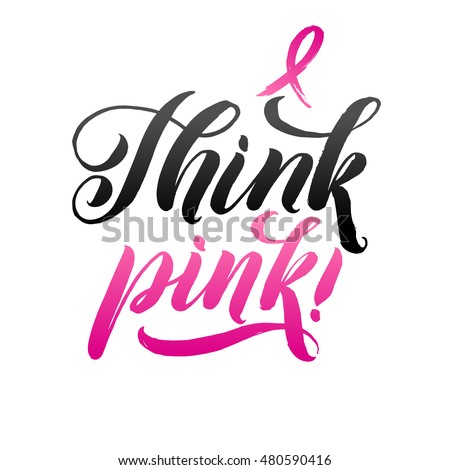 Zdjęcia stock: Think Pink Support Text With Breast Cancer Awareness Women Putting Hands Together