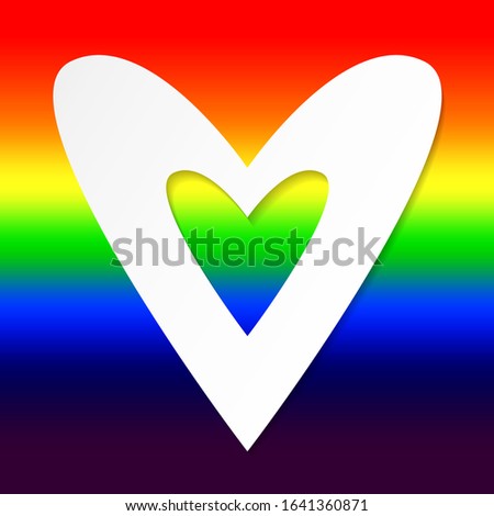 Сток-фото: Csd Rainbow Heart Shadow White