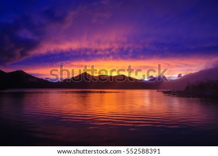 Сток-фото: Beautiful Soft Sunset Light Over The Mountain Lake And Valley Arctic Summer The Tundra Norway