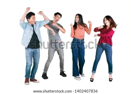 Stock fotó: Asian People Dancing In Studio