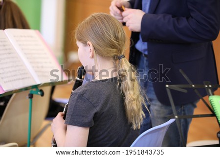 Stock photo: Clarinet And Music