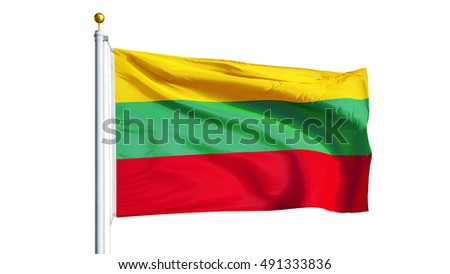 Сток-фото: Lithuanian Flag Isolated On White