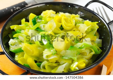 Stock photo: Sauteed Leeks