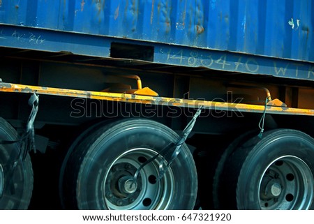 ストックフォト: Construction Truck Fore Wheel Isolated