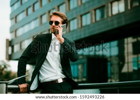 Stok fotoğraf: Young Businessman Enjoying Picturesque View