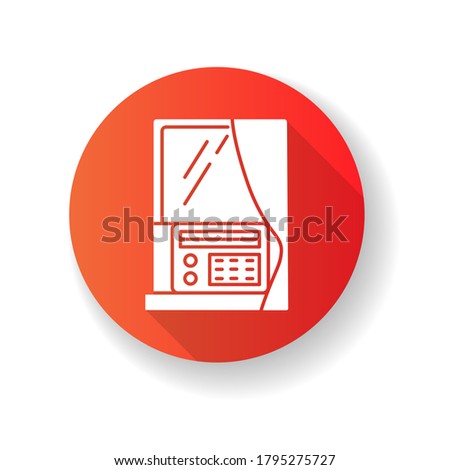 Foto stock: Window Air Conditioner Red Flat Design Long Shadow Glyph Icon