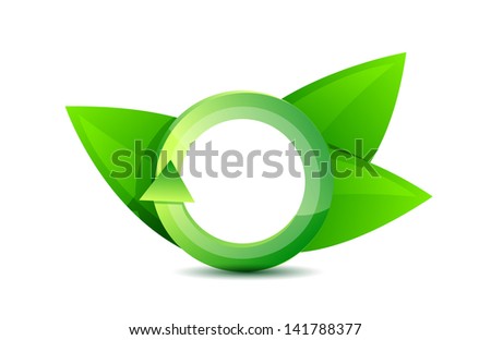 Green Leaves Composition Illustration Design Over A White Backgr Stock photo © alexmillos