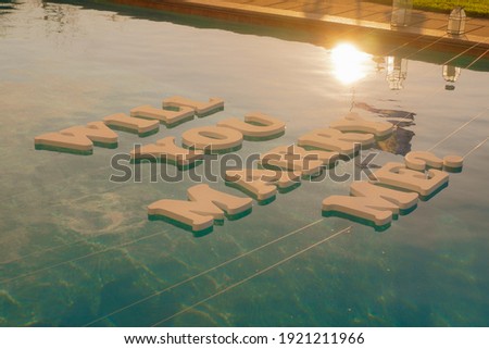 Foto stock: Romantic Gift With Marry Me Love Message Valentines Day Conce