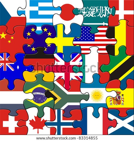 Stock photo: South Africa And Italy Flags In Puzzle