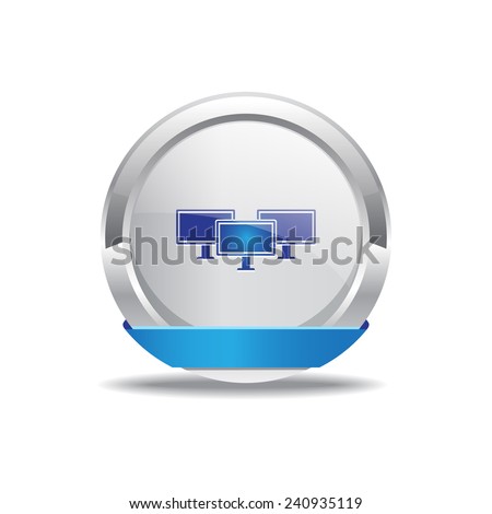 ストックフォト: Networrk Icon Blue Vector Icon Button