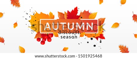 Zdjęcia stock: Autumn Sale Fall Season Sale And Discounts Banner Vector Illustration Autumn Fall Leaves Hot St