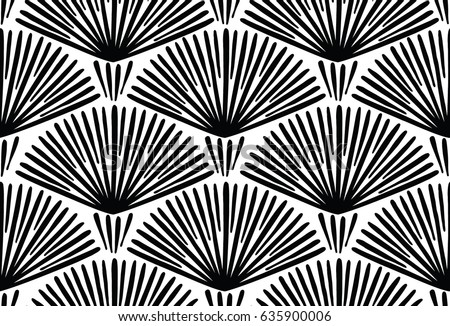 Сток-фото: Seamless Ethnic And Tribal Pattern Hand Drawn Ornamental Stripes Black And White Print For Your Te