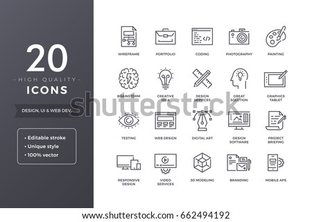 Foto stock: Sketch Icons For Freelance And Business