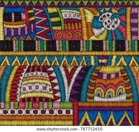 Stock photo: Colorful Ethnic Patchwork Design