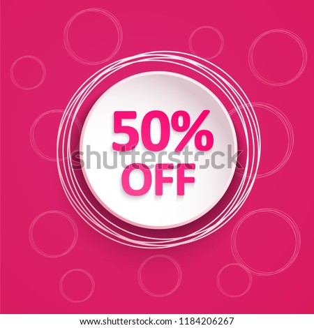 Stockfoto: Palm Leaf Summer Sale Up To 50 Percent Off Web Banner Or Poster For E Commerce On Line Cosmetics