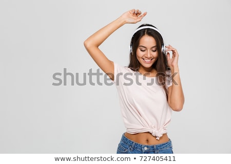 Foto d'archivio: Cute Woman With Headset - Isolated Over A White Background