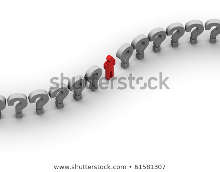 Line Of Question Marks With Man Standing In The Middle ストックフォト © eyeidea