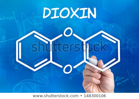 Stock foto: Hand With Pen Drawing The Chemical Formula Of Dioxin