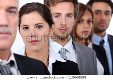 Stock foto: Head And Shoulder Shot Of Five Serious Co Workers