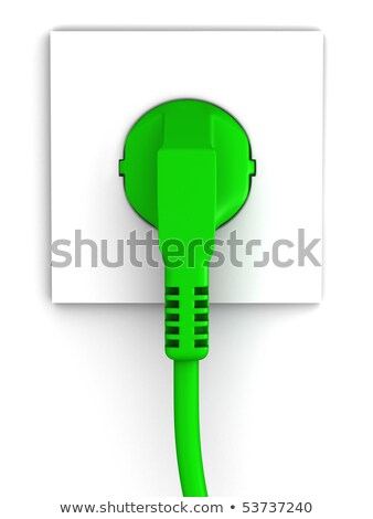 Foto stock: Ecological Green Plug Into A Socket