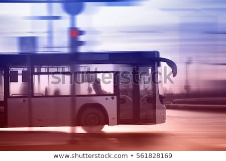 Foto stock: Fast Moving Bus At Night