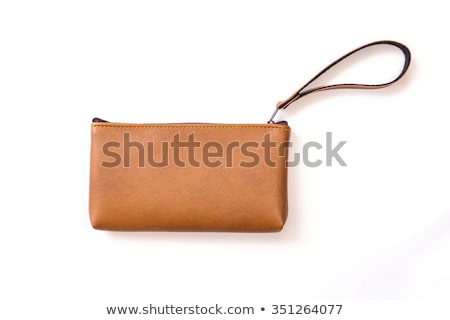 Сток-фото: Money In Leather Bag Isolated On White Background