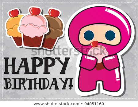 Happy Birtday Ninja Card Foto stock © bluelela