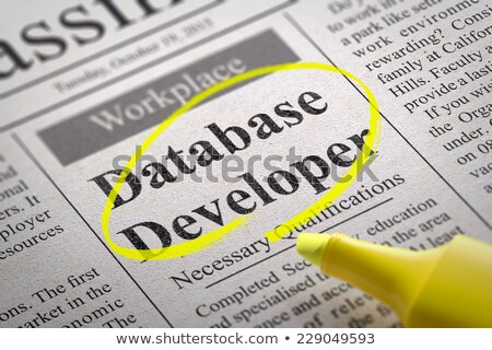 Foto stock: Database Developer Vacancy In Newspaper