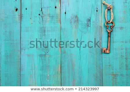 Foto stock: Green Weathered Wooden Door Texture