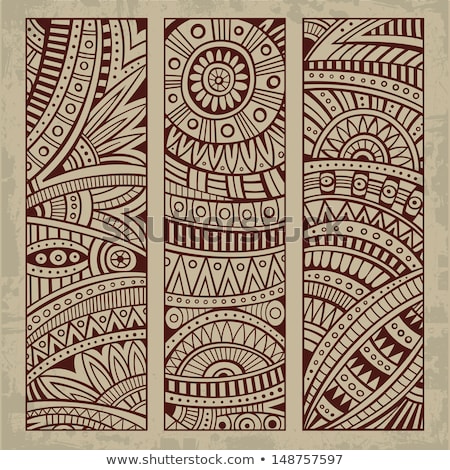 Stockfoto: Set 2 Of Banners With Hand Drawn Mandalas