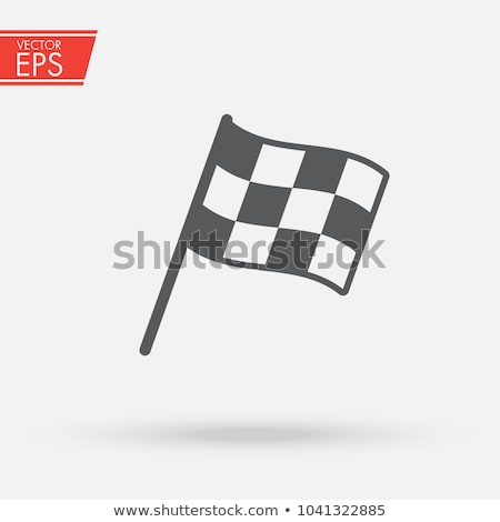 ストックフォト: Two Checkered Flags Line Icon