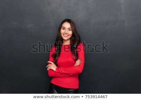 Zdjęcia stock: Attractive Lady Posing Over Dark Background