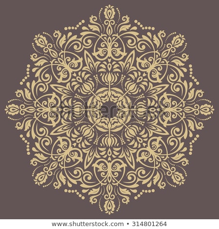 Stock foto: Oriental Vector Pattern With Round Arabesques Elements