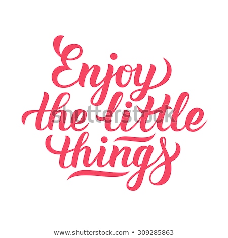 Foto stock: Word Enjoy Hand Lettering Handmade Calligraphy