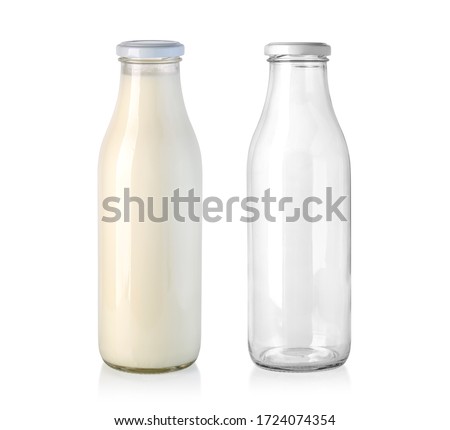 ストックフォト: Glass And Bottle Of Milk