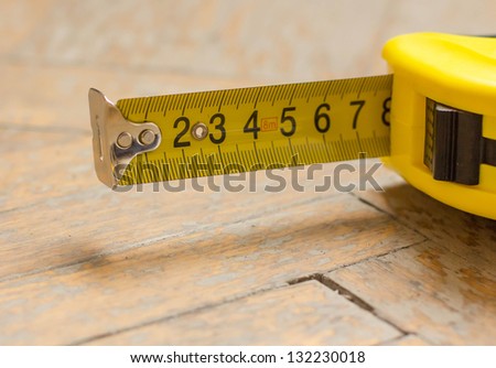 Foto stock: Hammer And Measuring Tape