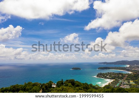 Stockfoto: Tropical Ocean Andscape Panorama Kata And Karon Beach Phuket Thailand