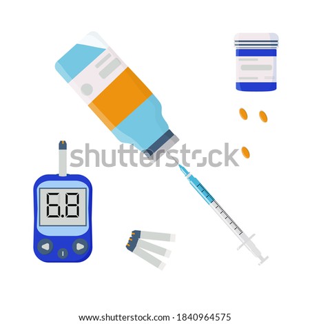 Stock photo: Illustration Of Glucometer With The Test Strip On Isolated White Background