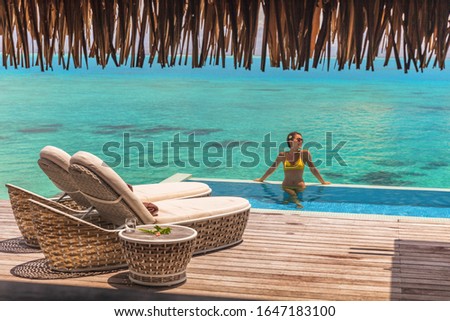 Stock photo: View From The Inside Of The Bungalow In The Maldives On The Dec