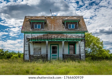 Stock photo: Old Abandoned Ruined House Exterior