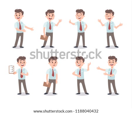 Foto d'archivio: Businessman Character Set Animate Character Male Personage Constructor Different Man Postures Ve