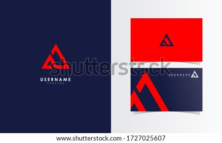 Сток-фото: Letter A Or Mountains Triangle Business Logo Design Technology Business Identity Concept Creative