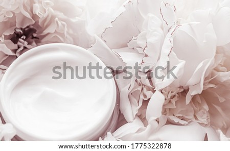 Stock photo: Luxe Cosmetic Cream Jar As Antiaging Skincare Routine Product On Background Of Peony Flowers Body M