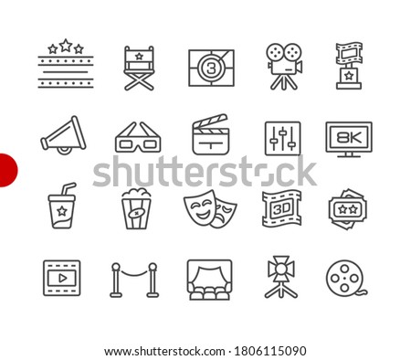 Film Industry And Theater Icons Red Point Series - Vector Lin Foto stock © Palsur