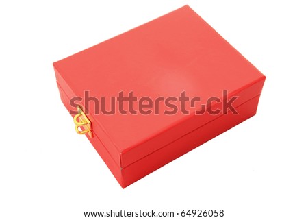 Imagine de stoc: Perspective Of Red Box With Key Lock Holder Isolated On White