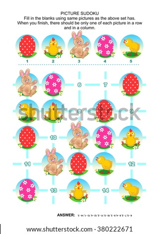 Easter Themed Visual Logic Puzzle Imagine de stoc © ratselmeister