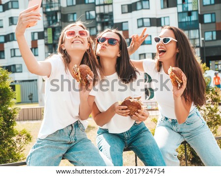 Foto stock: Sexy Burger Woman