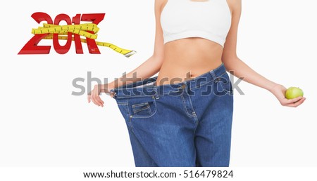 商業照片: Composite Image Of Woman Measuring Waist